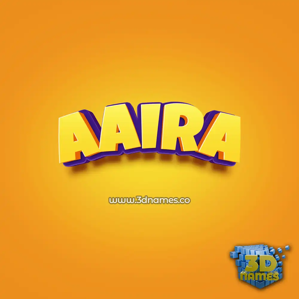 aaira in Orange Toon style - 3D name wallpaper