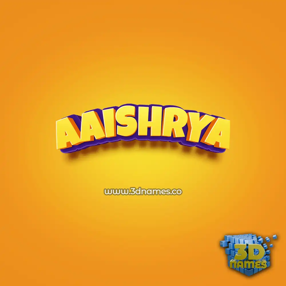 aaishrya in Orange Toon style - 3D name wallpaper