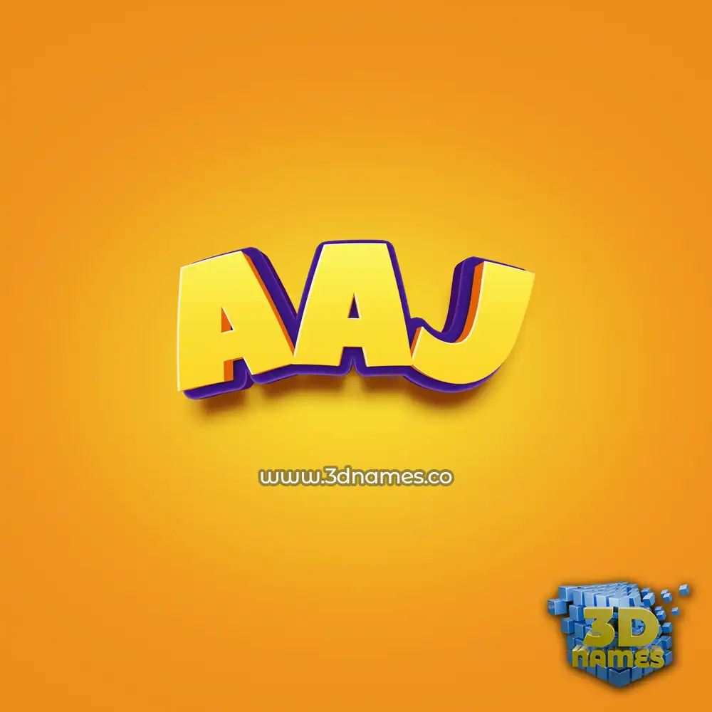 aaj in Orange Toon style - 3D name wallpaper