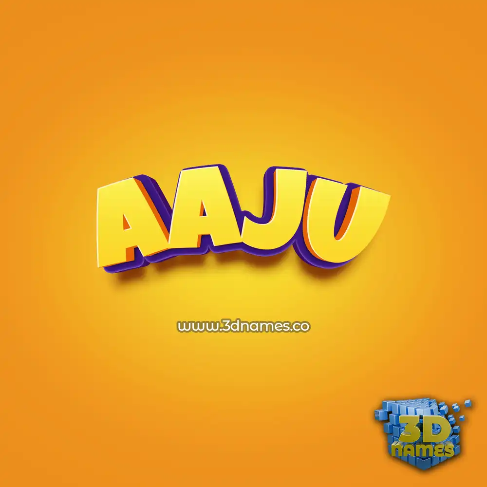 aaju in Orange Toon style - 3D name wallpaper