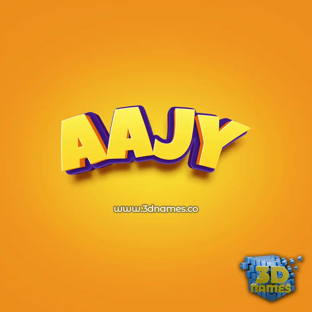 aajy in Orange Toon style - 3D name wallpaper