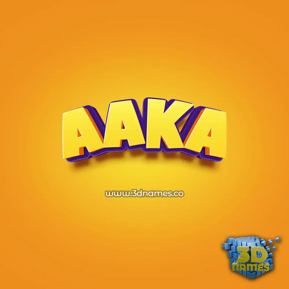 aaka in Orange Toon style - 3D name wallpaper