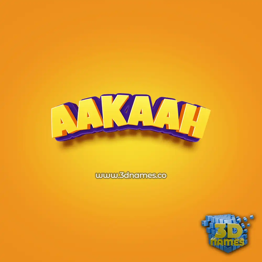 aakaah in Orange Toon style - 3D name wallpaper