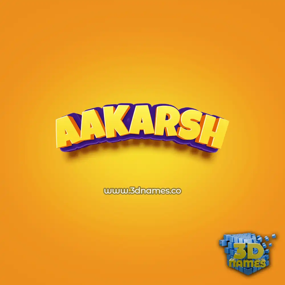 aakarsh in Orange Toon style - 3D name wallpaper