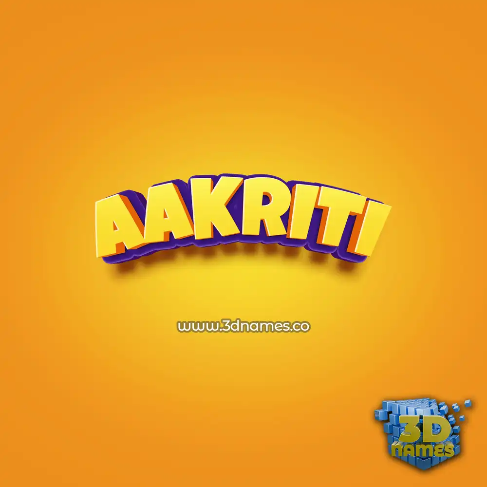 aakriti in Orange Toon style - 3D name wallpaper