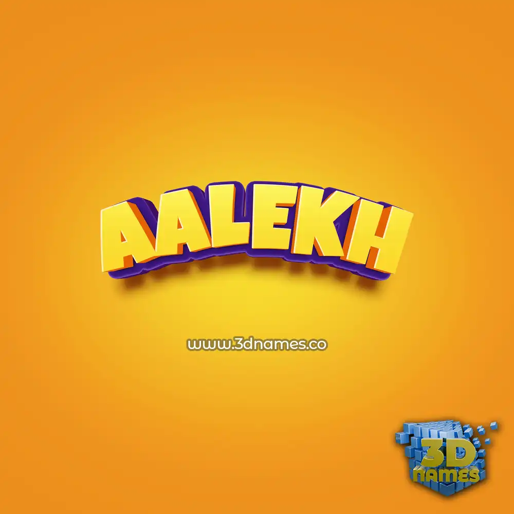 aalekh in Orange Toon style - 3D name wallpaper