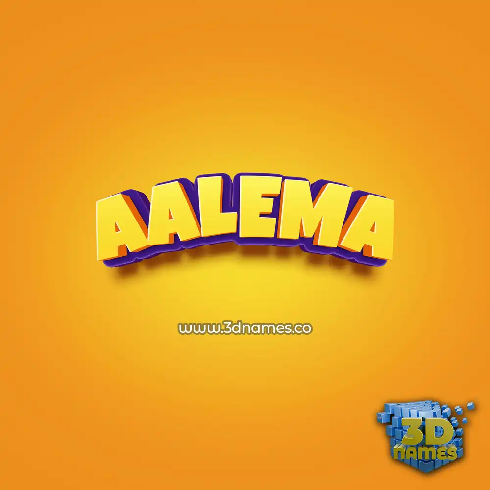 aalema in Orange Toon style - 3D name wallpaper
