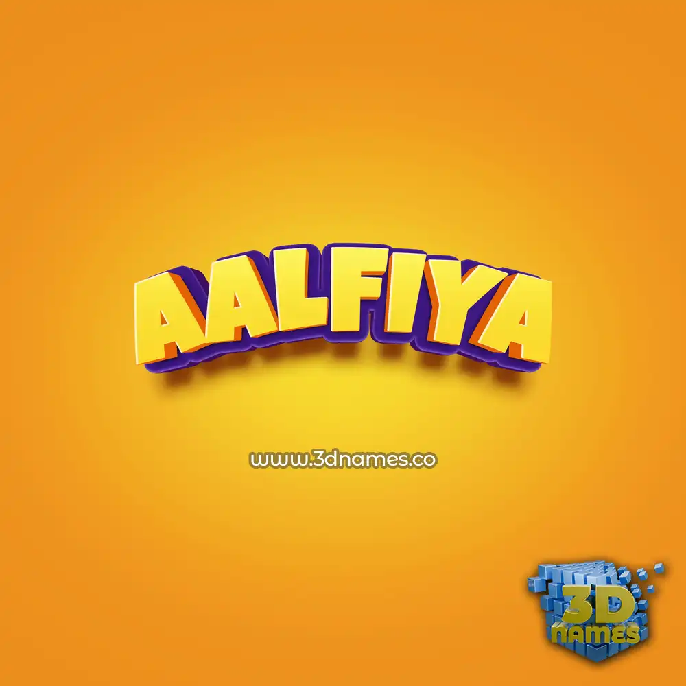 aalfiya in Orange Toon style - 3D name wallpaper