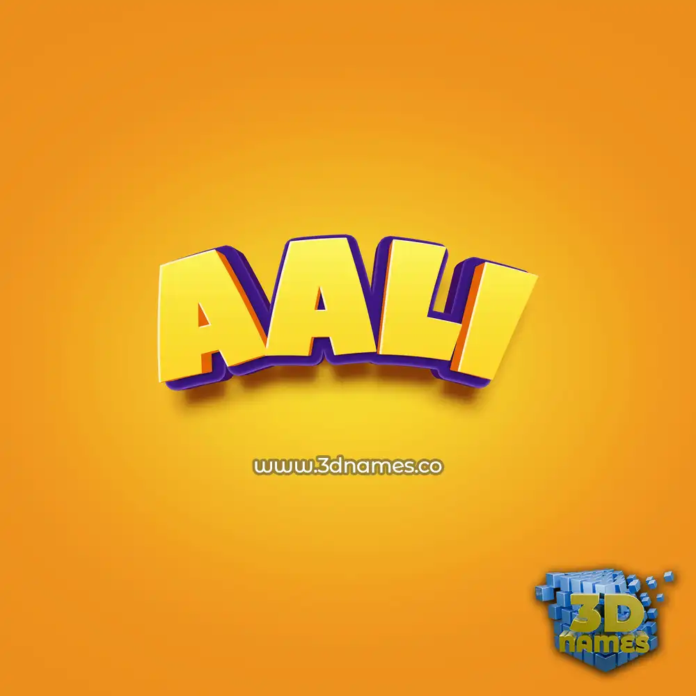 aali in Orange Toon style - 3D name wallpaper