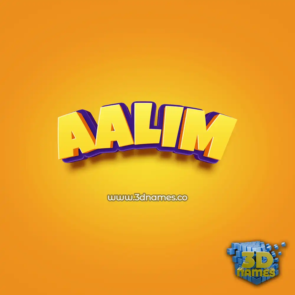 aalim in Orange Toon style - 3D name wallpaper