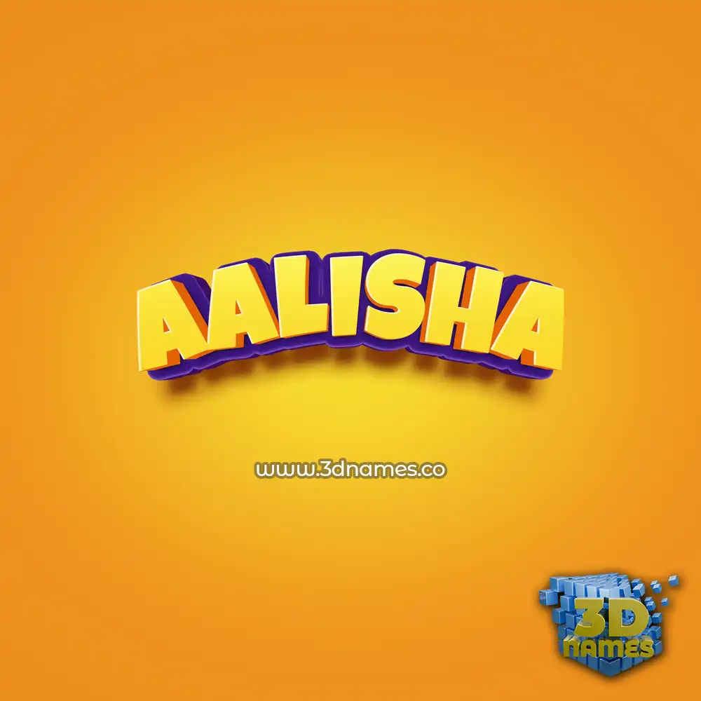 aalisha in Orange Toon style - 3D name wallpaper