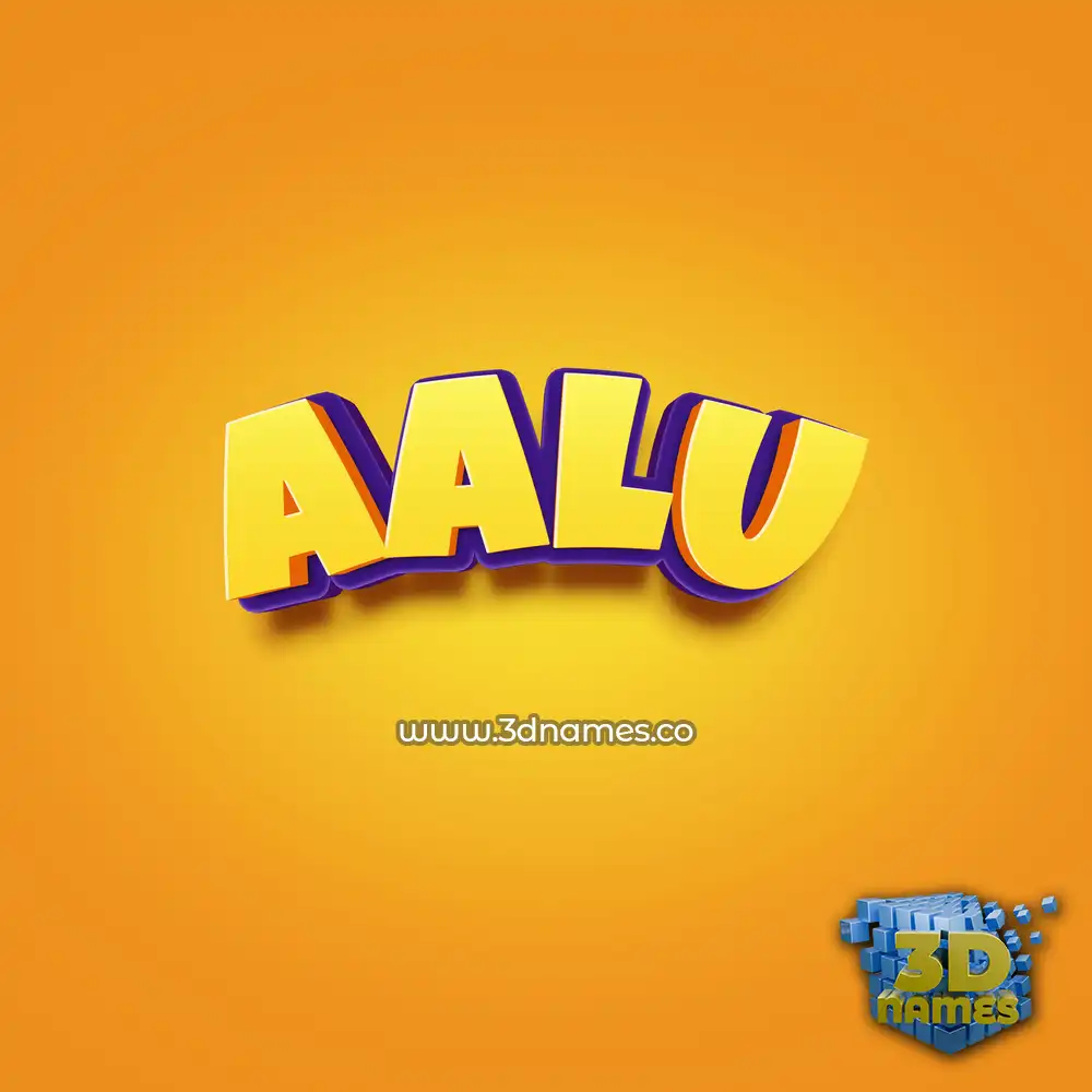 aalu in Orange Toon style - 3D name wallpaper