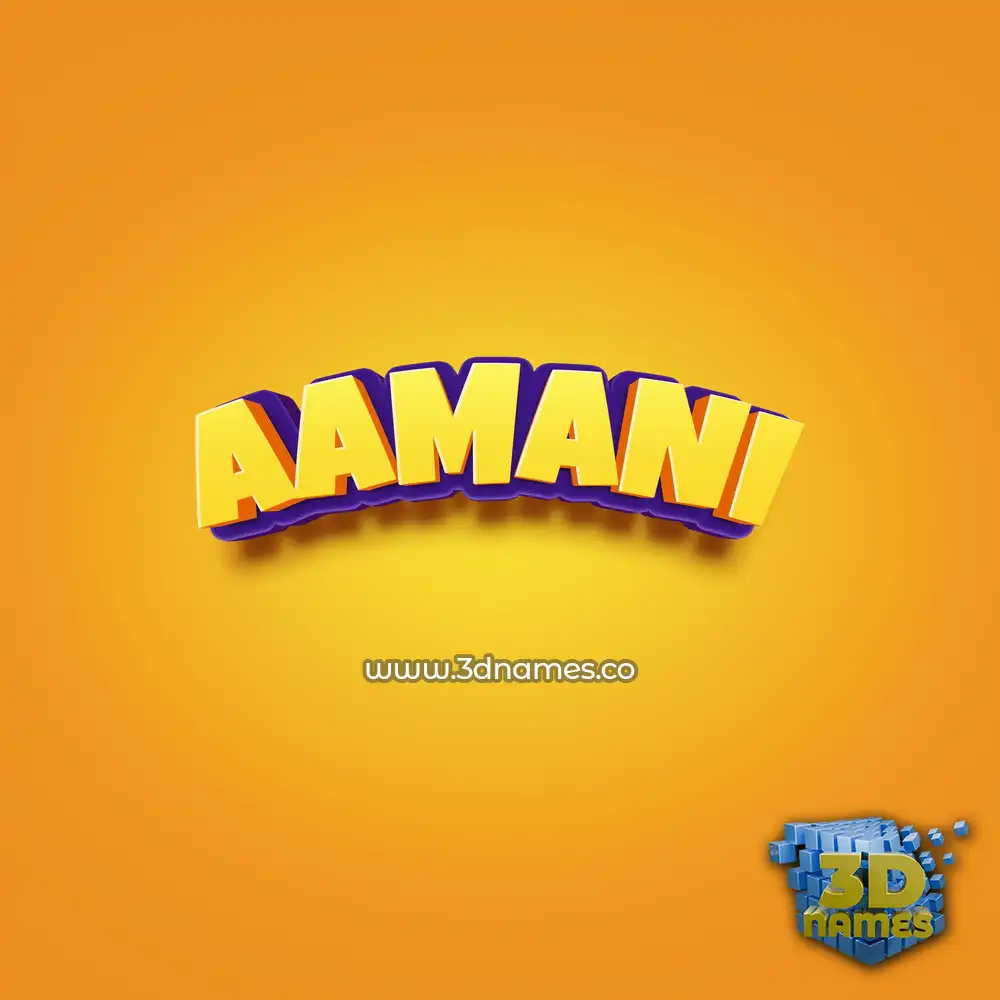 aamani in Orange Toon style - 3D name wallpaper