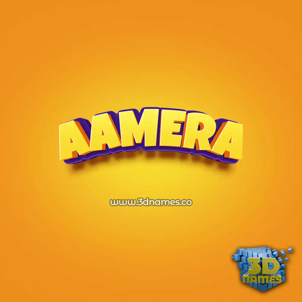 aamera in Orange Toon style - 3D name wallpaper
