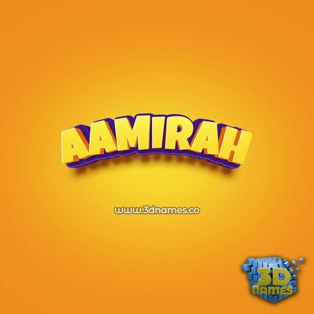 aamirah in Orange Toon style - 3D name wallpaper