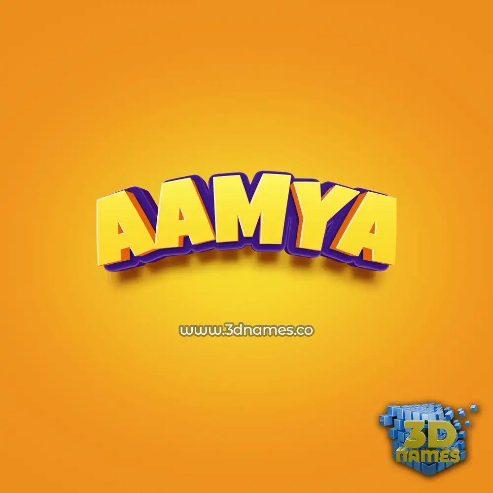 aamya in Orange Toon style - 3D name wallpaper