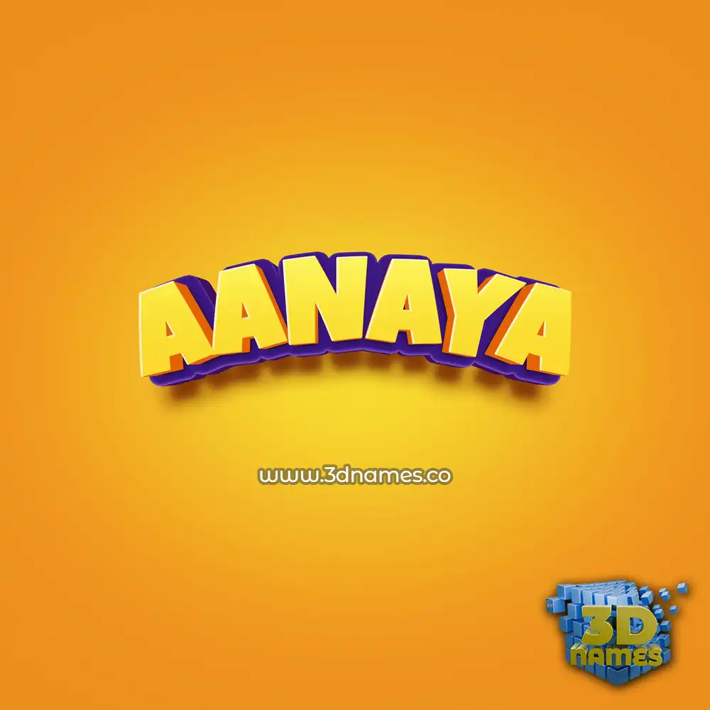 aanaya in Orange Toon style - 3D name wallpaper