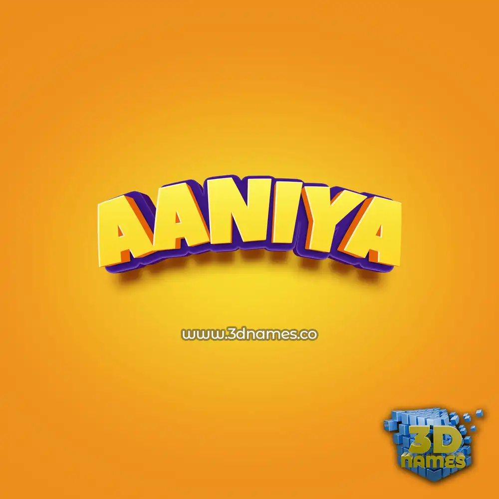 aaniya in Orange Toon style - 3D name wallpaper