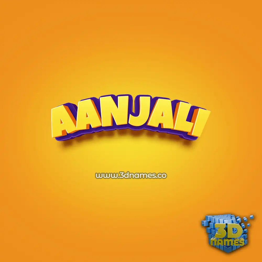 aanjali in Orange Toon style - 3D name wallpaper