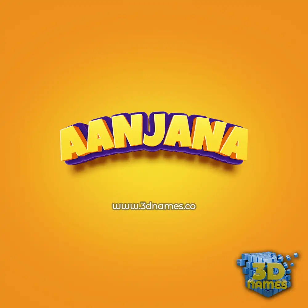 aanjana in Orange Toon style - 3D name wallpaper