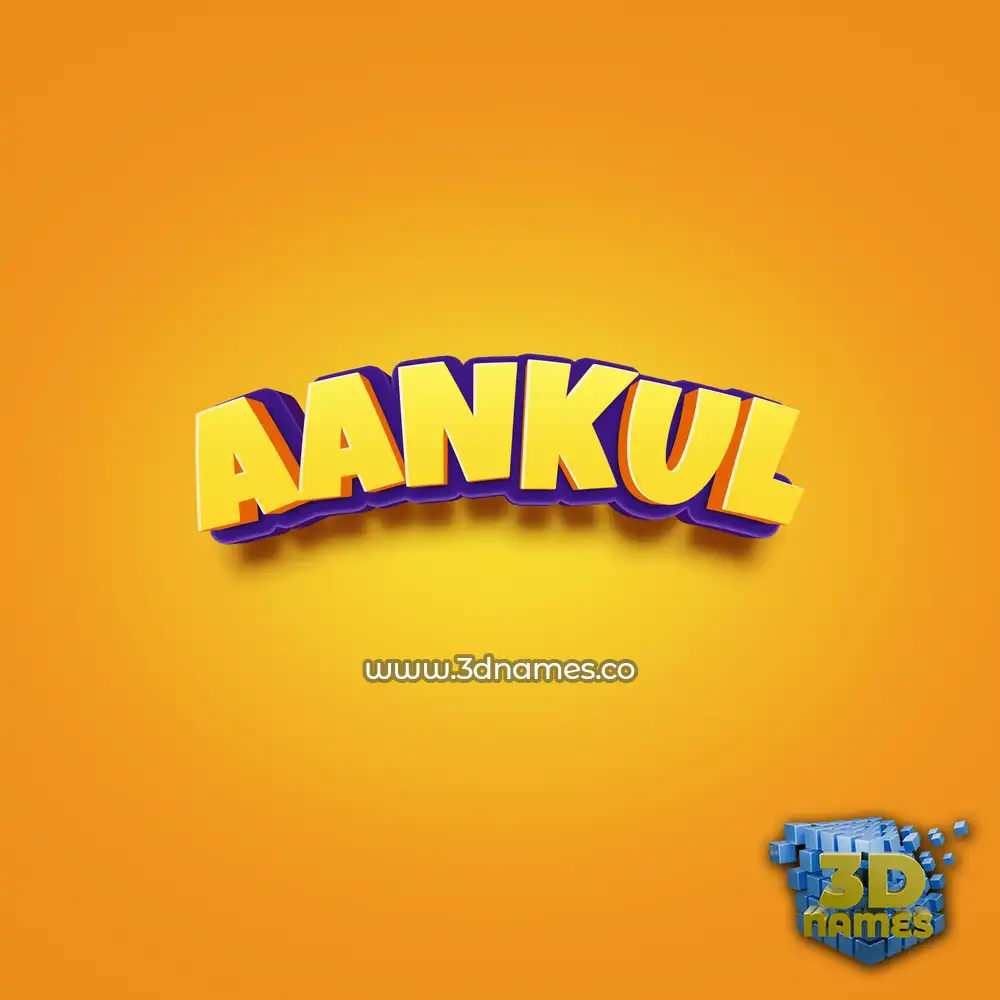 aankul in Orange Toon style - 3D name wallpaper
