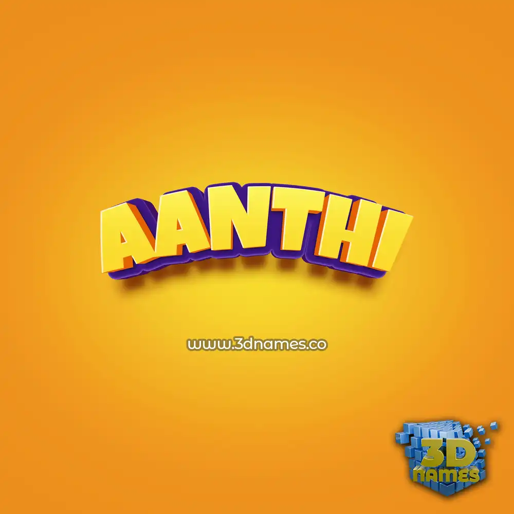 aanthi in Orange Toon style - 3D name wallpaper