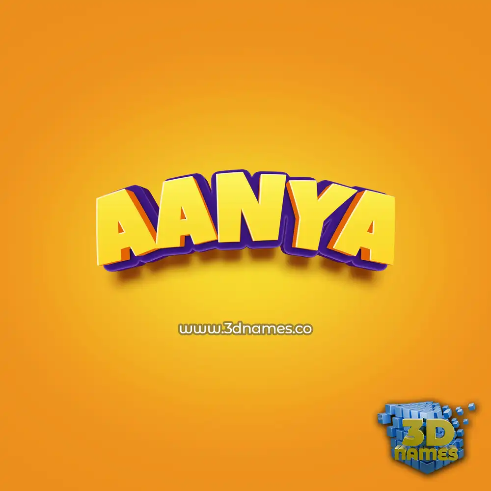 aanya in Orange Toon style - 3D name wallpaper