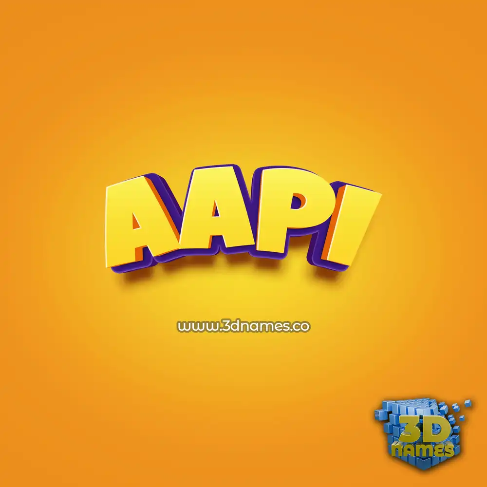 aapi in Orange Toon style - 3D name wallpaper