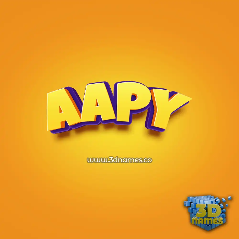aapy in Orange Toon style - 3D name wallpaper