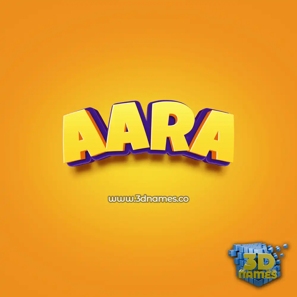 aara in Orange Toon style - 3D name wallpaper