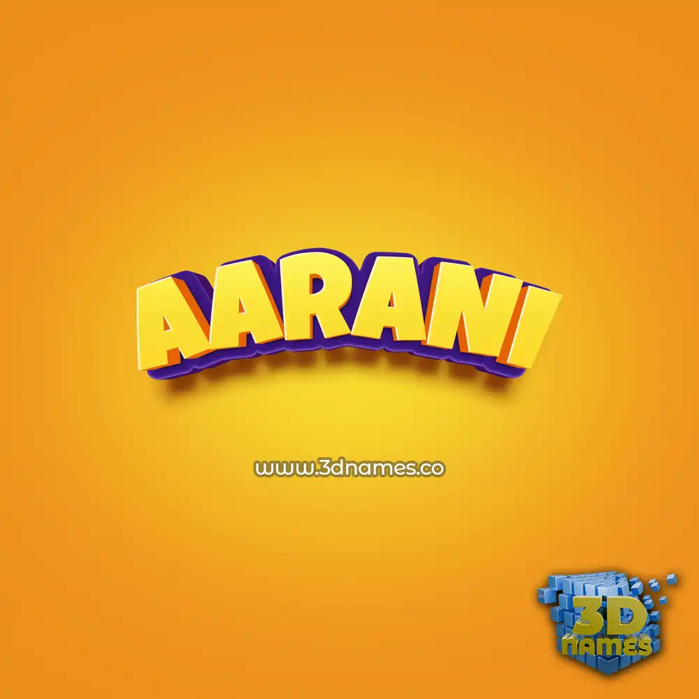 aarani in Orange Toon style - 3D name wallpaper