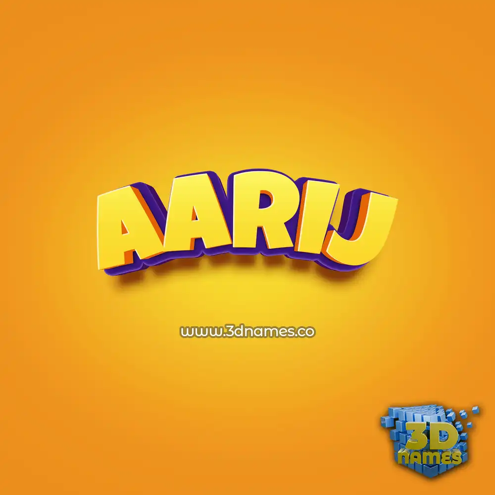aarij in Orange Toon style - 3D name wallpaper