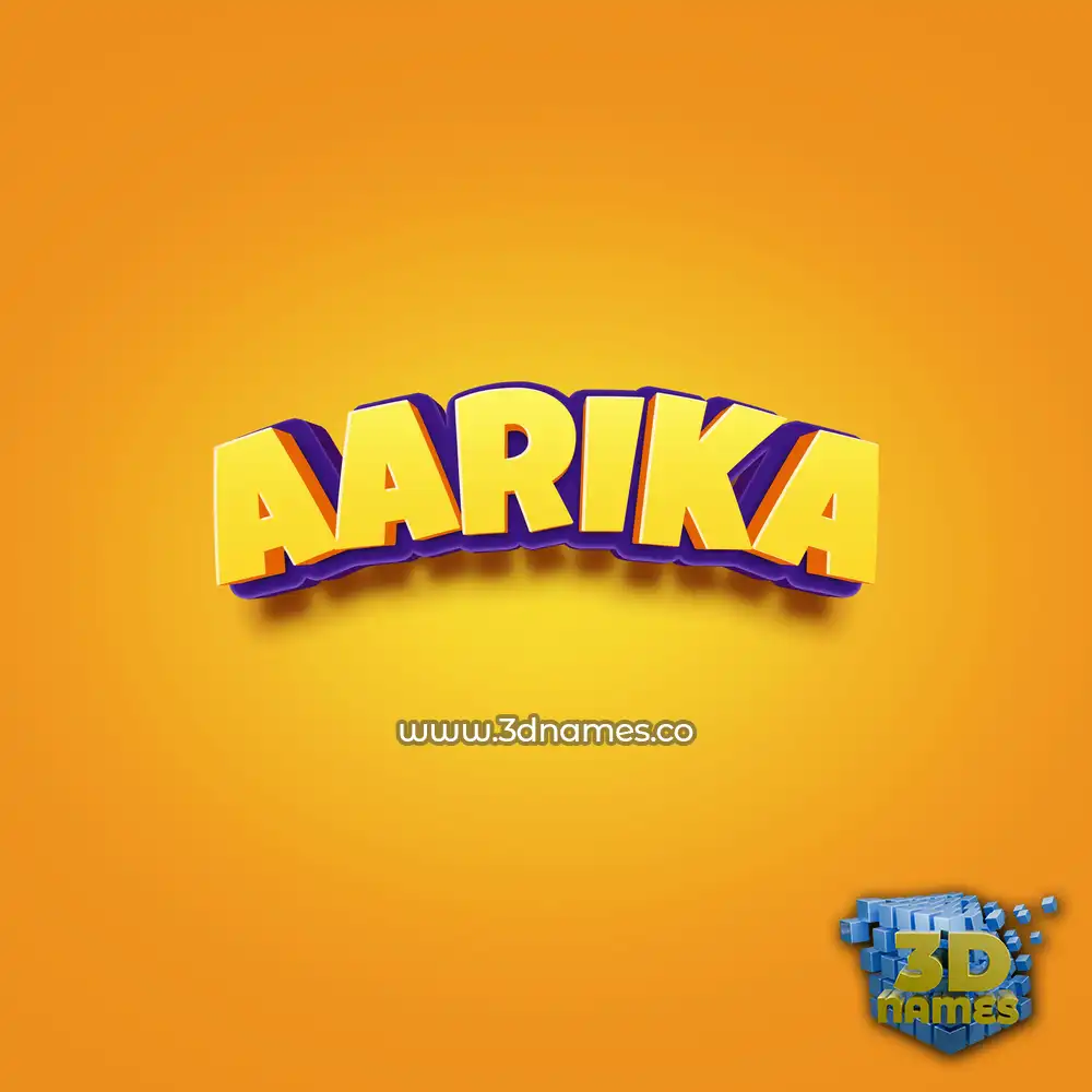 aarika in Orange Toon style - 3D name wallpaper