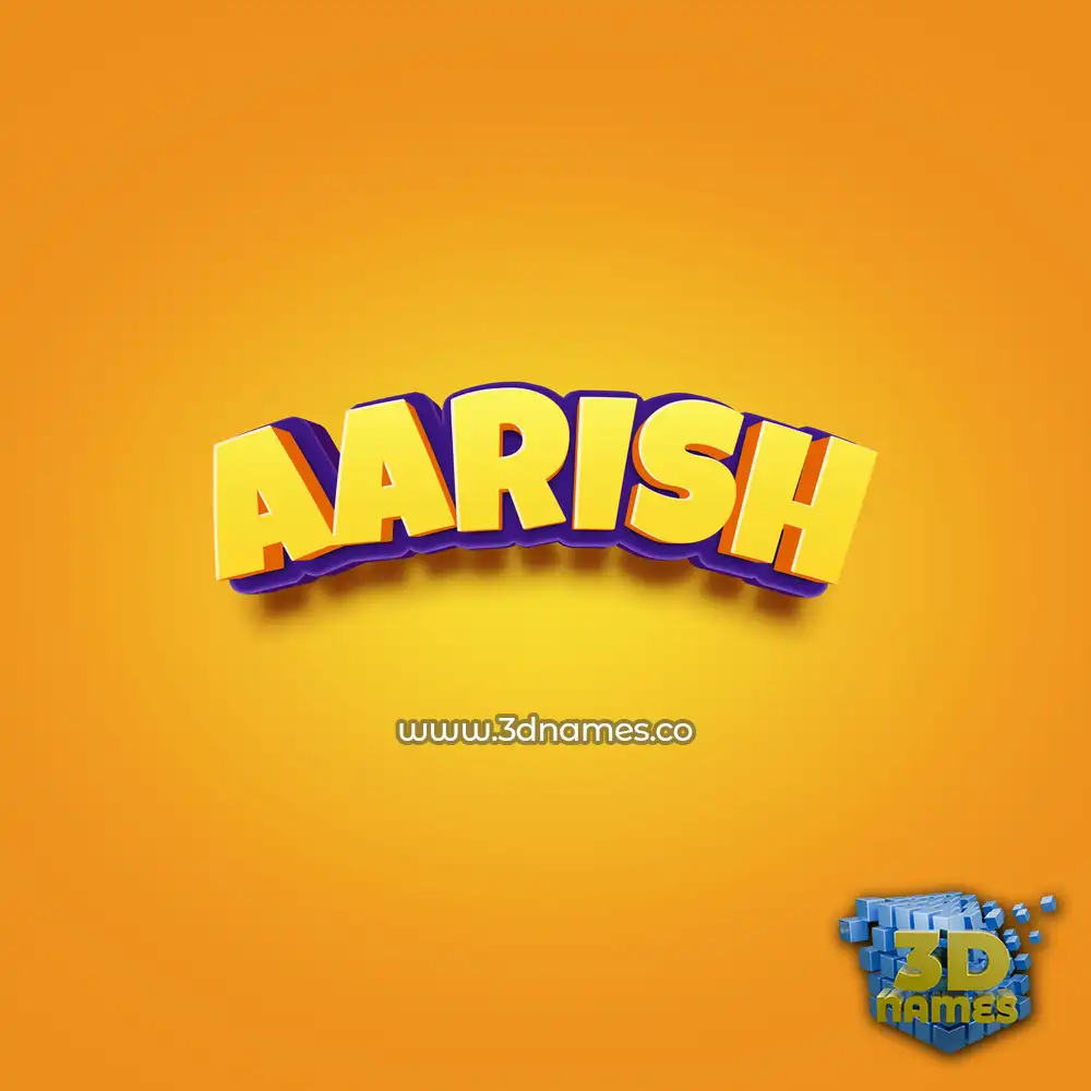 aarish in Orange Toon style - 3D name wallpaper
