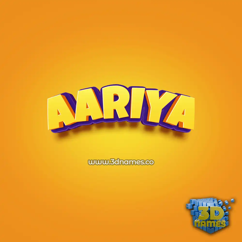 aariya in Orange Toon style - 3D name wallpaper