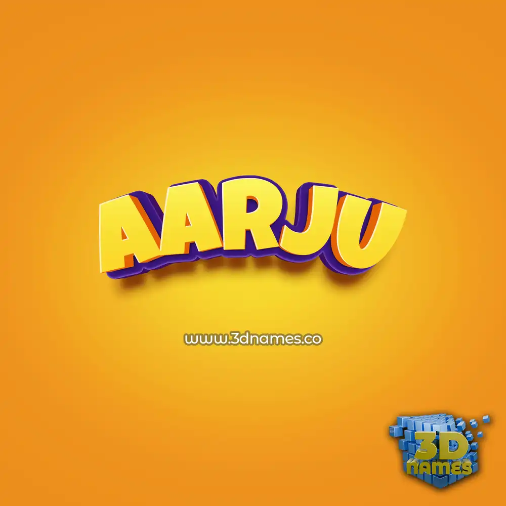aarju in Orange Toon style - 3D name wallpaper