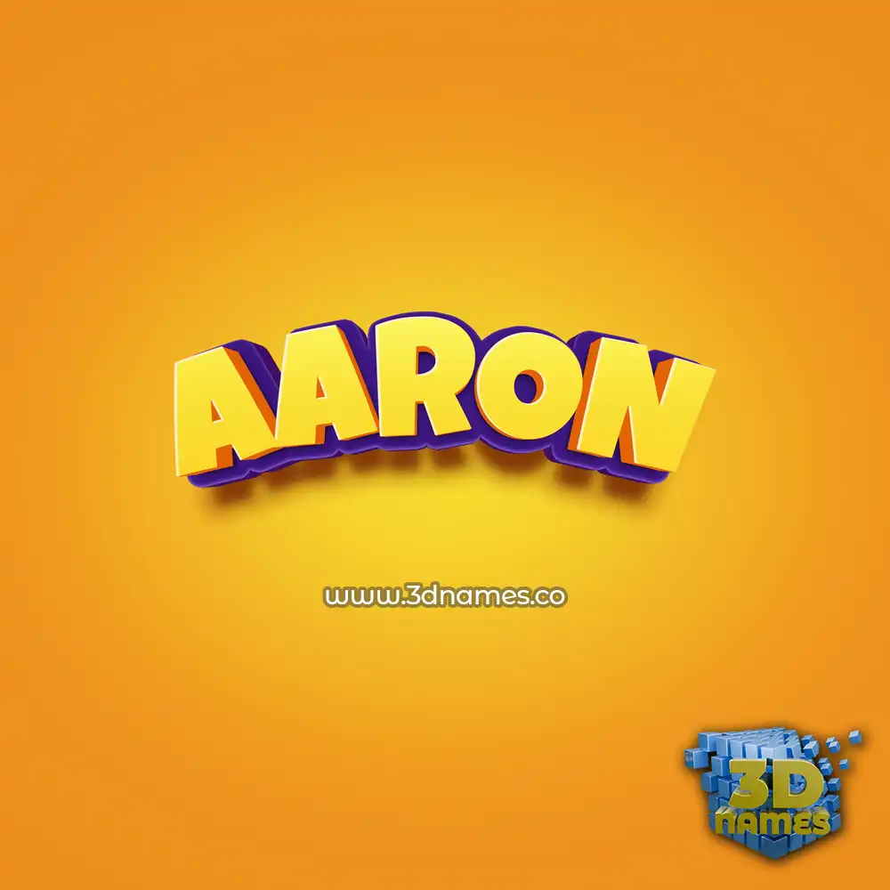 aaron in Orange Toon style - 3D name wallpaper