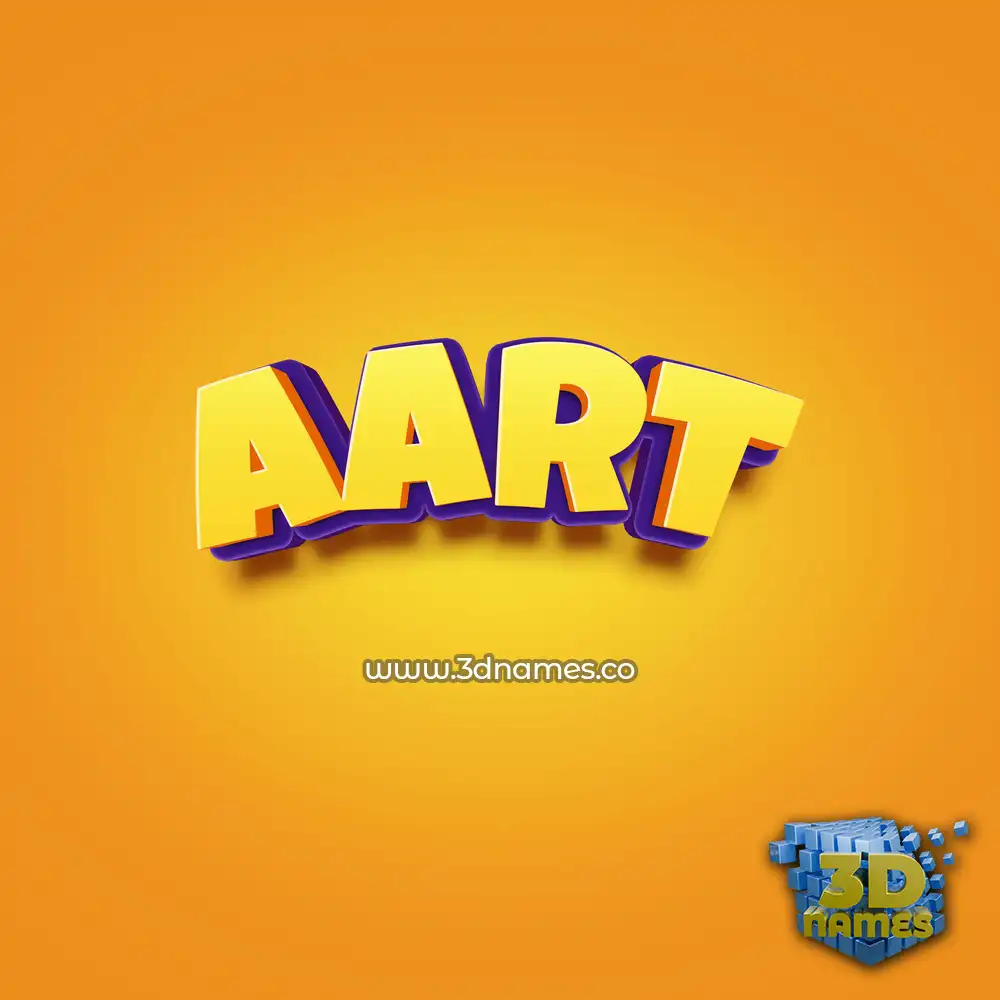 aart in Orange Toon style - 3D name wallpaper