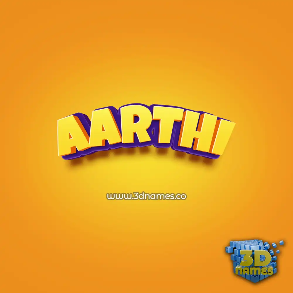 aarthi in Orange Toon style - 3D name wallpaper