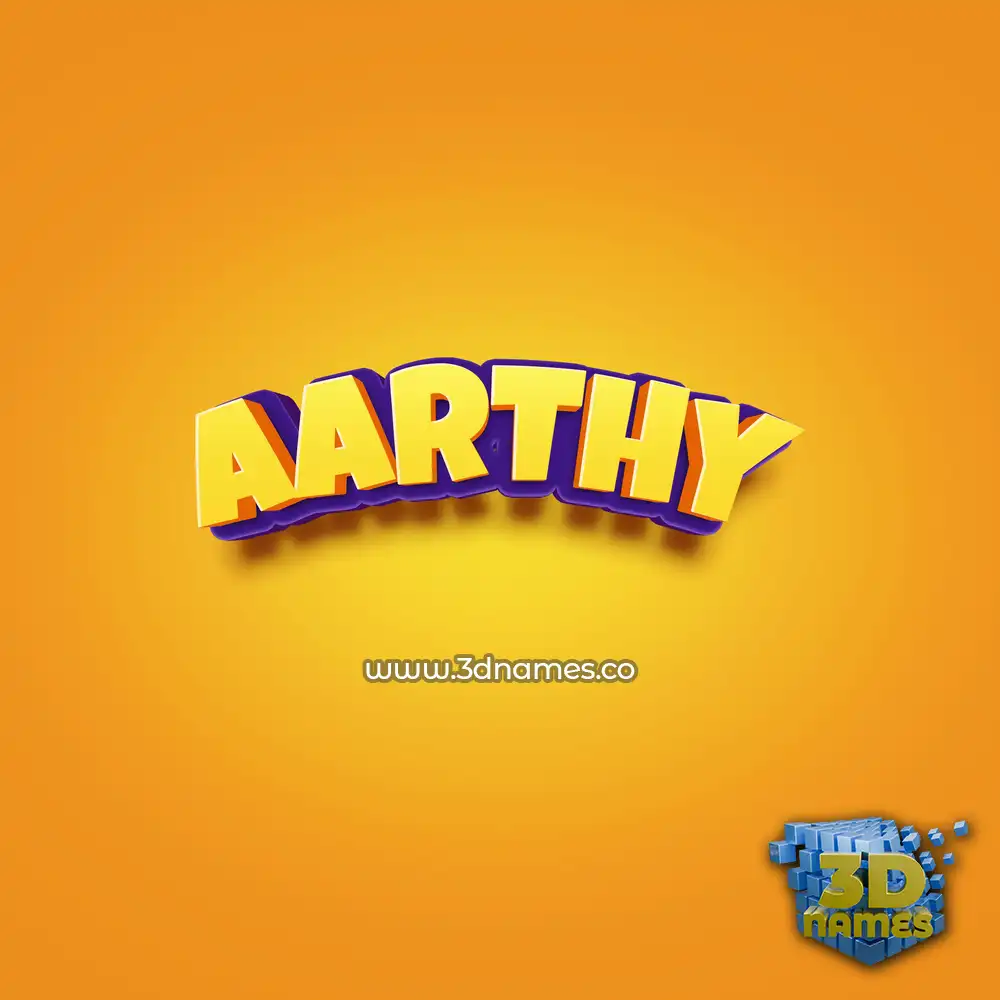 aarthy in Orange Toon style - 3D name wallpaper