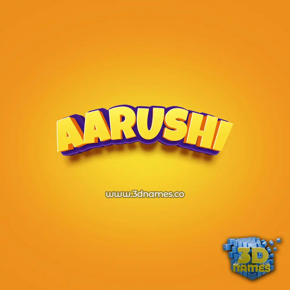 aarushi in Orange Toon style - 3D name wallpaper
