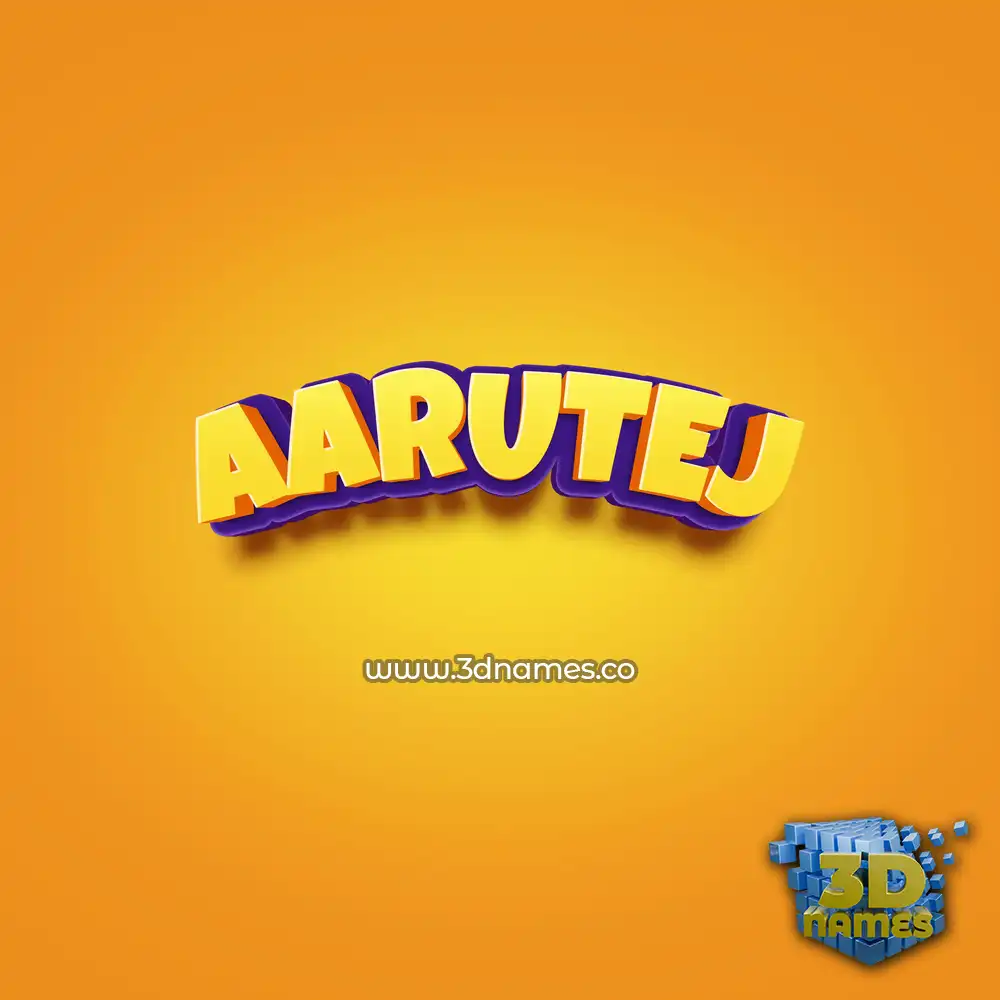 aarutej in Orange Toon style - 3D name wallpaper