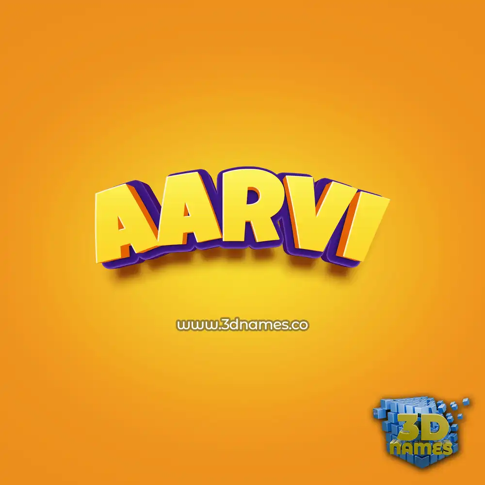 aarvi in Orange Toon style - 3D name wallpaper