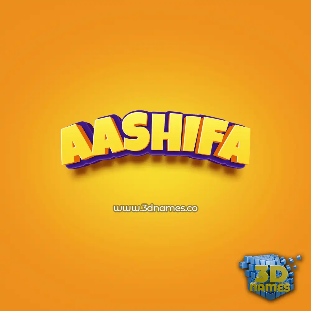 aashifa in Orange Toon style - 3D name wallpaper
