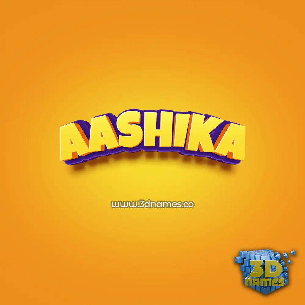 aashika in Orange Toon style - 3D name wallpaper