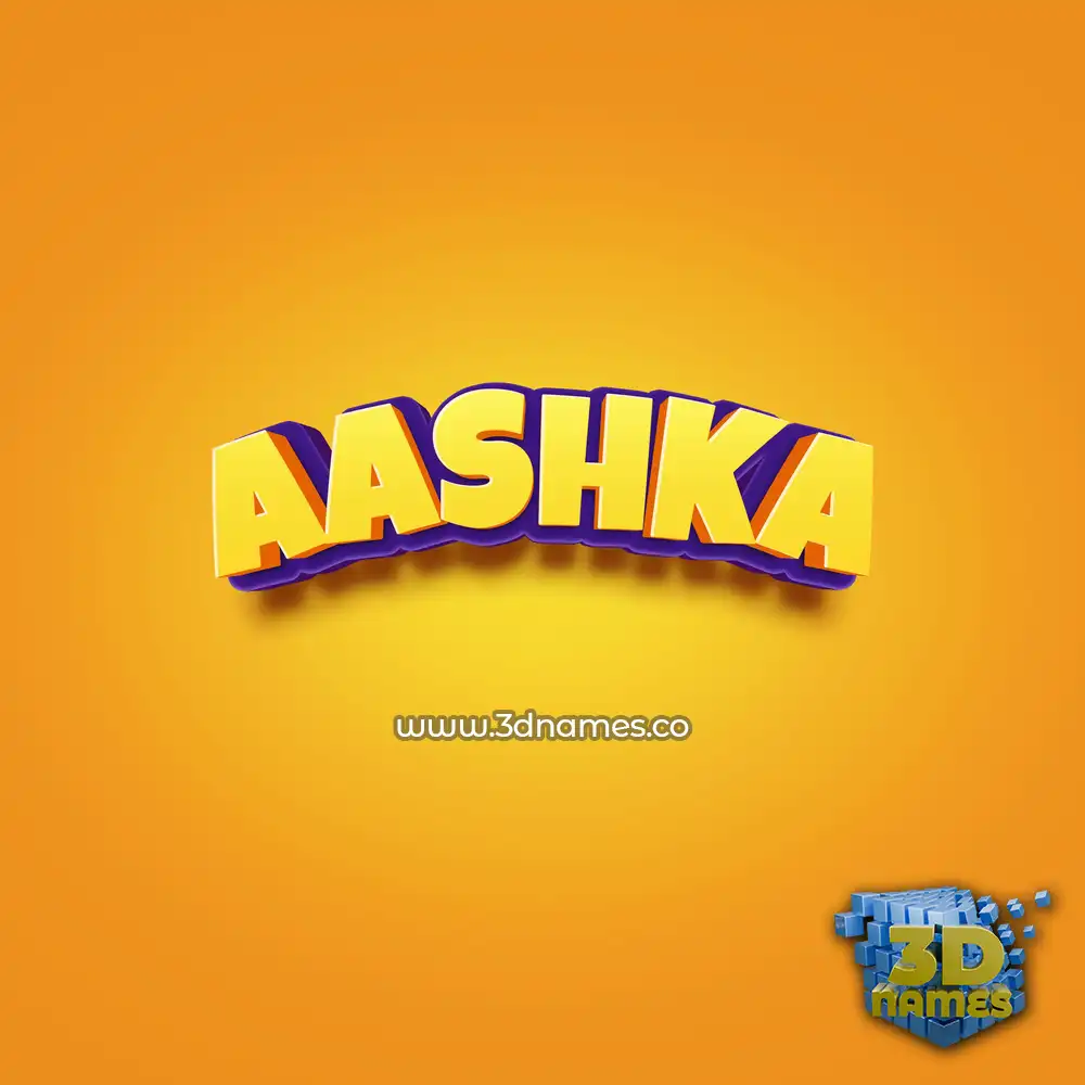 aashka in Orange Toon style - 3D name wallpaper