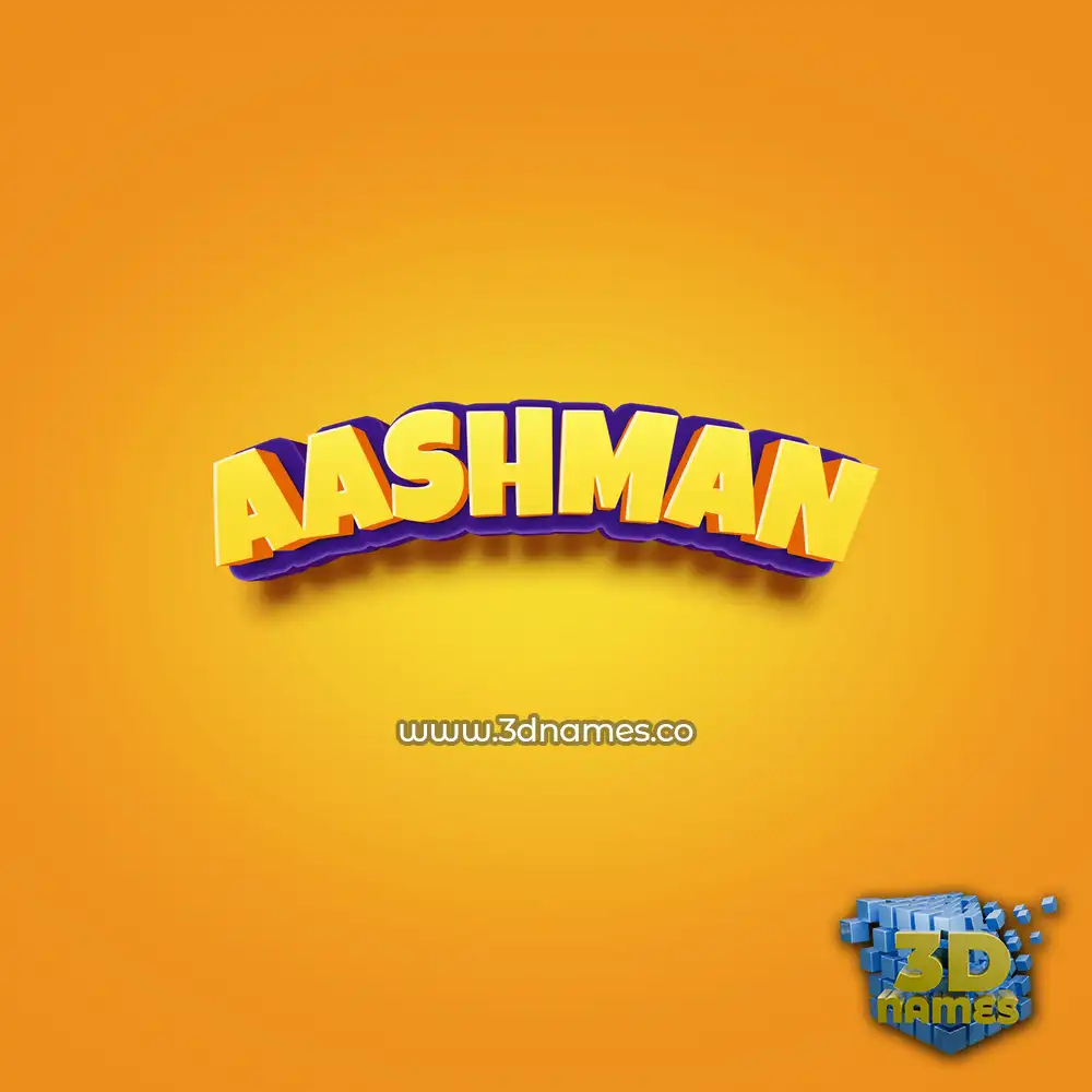aashman in Orange Toon style - 3D name wallpaper