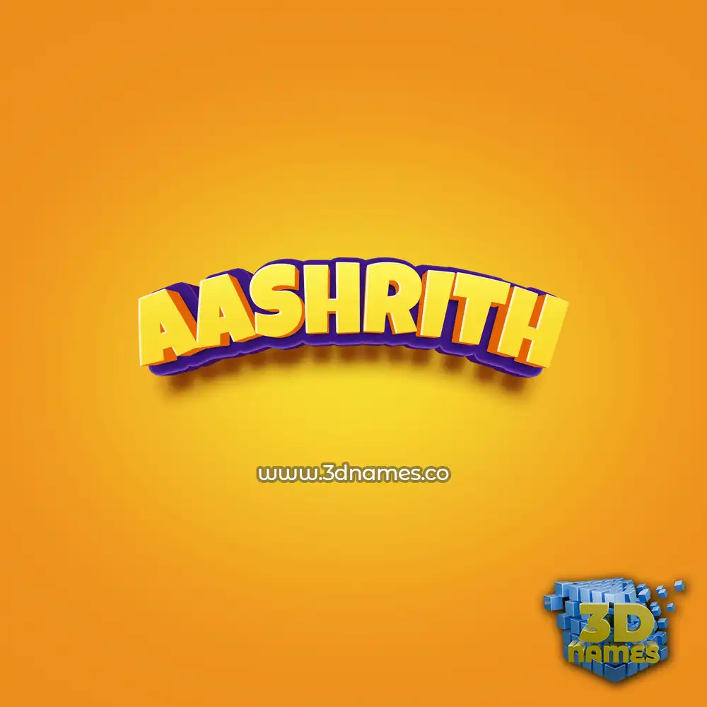 aashrith in Orange Toon style - 3D name wallpaper