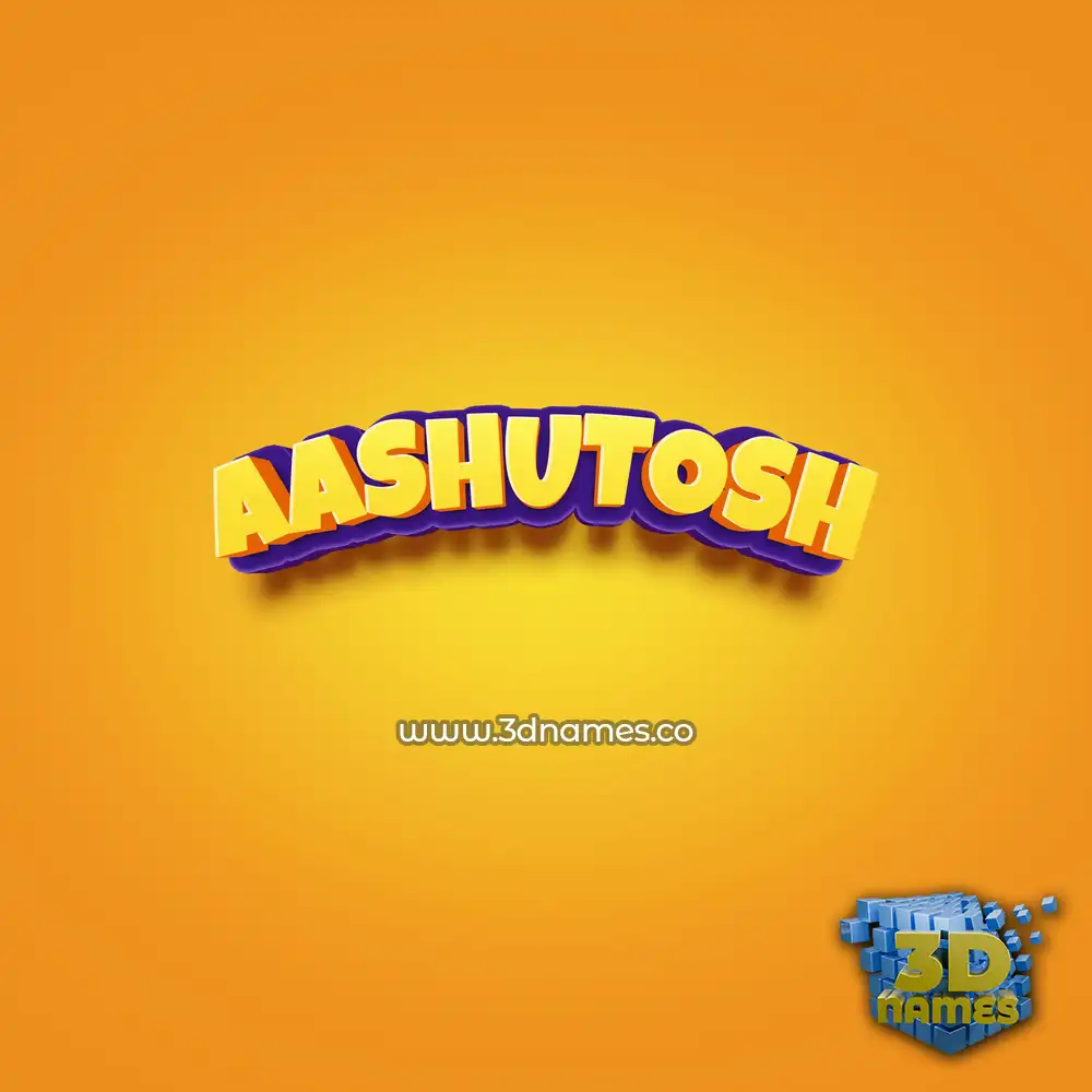 aashutosh in Orange Toon style - 3D name wallpaper