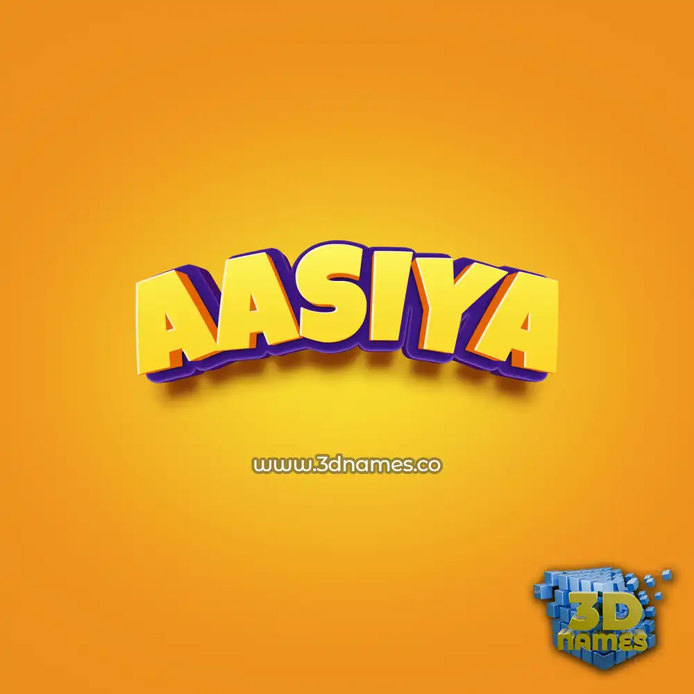 aasiya in Orange Toon style - 3D name wallpaper